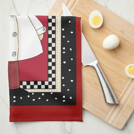 Cuisine italienne chef amusant serviette (Quart Plié)