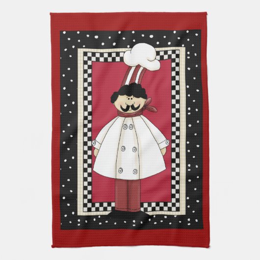 Cuisine italienne chef amusant serviette (Vertical)