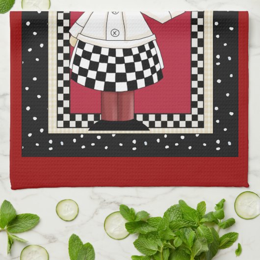 Cuisine italienne chef amusant serviette (Plié)