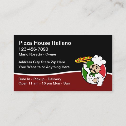 Cuisine italienne Pizza Restaurant Carte de visite (Devant)