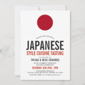 Cuisine japonaise | Invitation blanc du drapeau du (Devant)