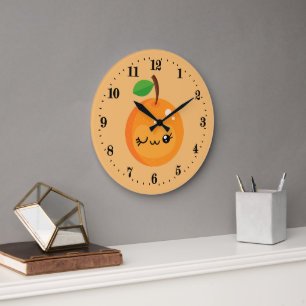 cuisine Kawaii orange Grosse horloge