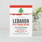Cuisine libanaise | Invitation blanc du drapeau du (Debout devant)