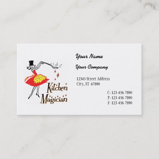 Cuisine Magicien Carte de visite rétro (Devant)