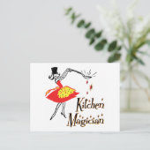 Cuisine Magicien Retro Cuisine Art Carte postale (Debout devant)