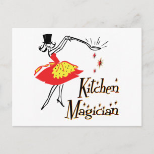 Cuisine Magicien Retro Cuisine Art Carte postale