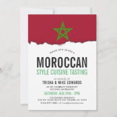 Cuisine marocaine | Invitation blanc du drapeau du (Devant)