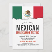 Cuisine mexicaine | Invitation blanc du drapeau du (Devant)