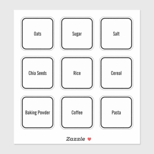 Cuisine minimaliste moderne Étiquettes (Feuille)