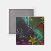 CUISINE NOIRE FAIRY CAT & HUMMINGBIRD Magnet (Recto/Verso)