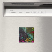 CUISINE NOIRE FAIRY CAT & HUMMINGBIRD Magnet (In Situ (Lave-vaisselle))