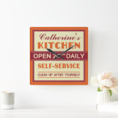 Cuisine - nom fait sur commande - horloge murale (Maison)