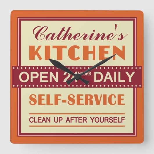 Cuisine - nom fait sur commande - horloge murale (Recto)