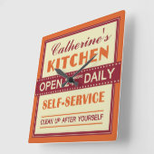 Cuisine - nom fait sur commande - horloge murale (Angle)