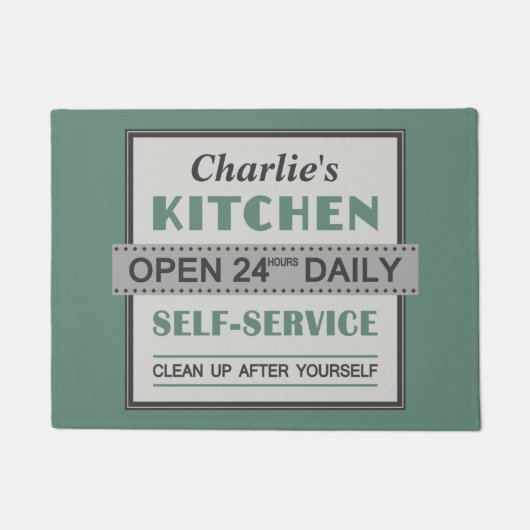 Cuisine - nom fait sur commande - tapis de porte (Devant)