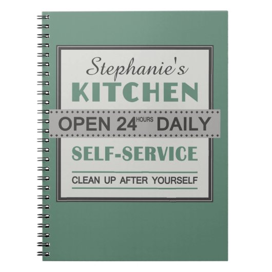 Cuisine - nom personnalisé - carnet (Devant)