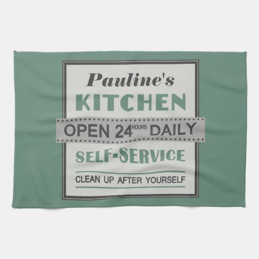 Cuisine - nom personnalisé - serviette (Horizontal)