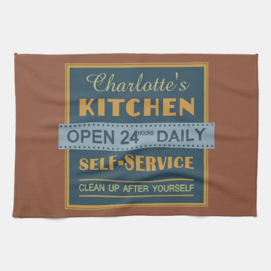 Cuisine - nom personnalisé - serviette (Horizontal)