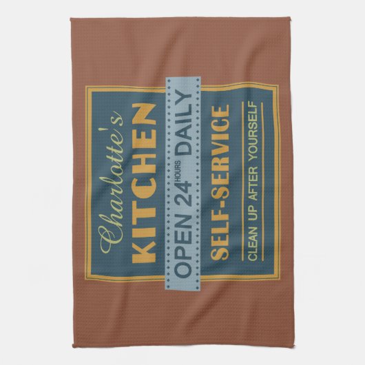 Cuisine - nom personnalisé - serviette (Vertical)