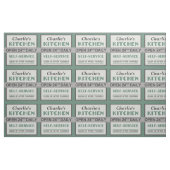 Cuisine - nom personnalisé - tissu (Fat Quarter)