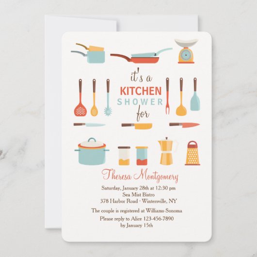 Cuisine Outils Douche Invitation (Devant)