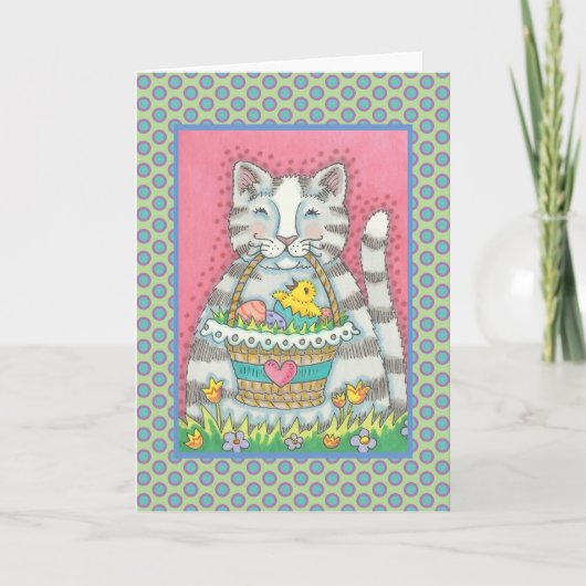 CUISINE & PANIER DE PÂQUES, CARTE DE SALUTAGE CAT (Devant)