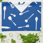 Cuisine papa Monogram Blue Cuisine serviette (Plié)
