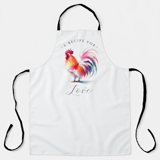 Cuisine personnalisée tablier blanc avec coq (Recto)