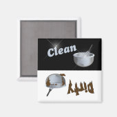 Cuisine propre et sale Bowl Lave-vaisselle Magnet (Recto/Verso)