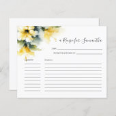 Cuisine Recette Cartes Jaune Floral Vert (Devant / Derrière)