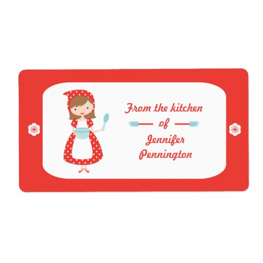 Cuisine rétro amusante de la cuisine étiquette (Devant)