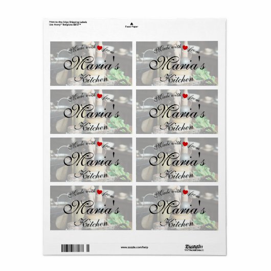 Cuisine rustique Cuisine Étiquette (Feuille entière)