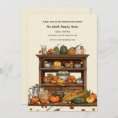 Cuisine Rustique Thanksgiving Dîner Invitation (Devant / Derrière)