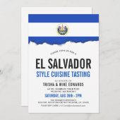 Cuisine salvadorienne| Invitation blanc du drapeau (Devant / Derrière)