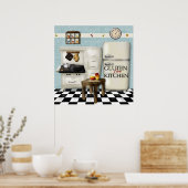 Cuisine sans gluten - Poster Turquoise (Cuisine)