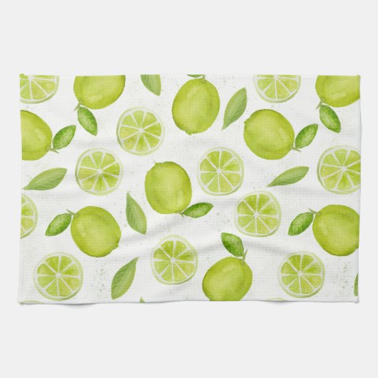 Cuisine Serviette Aquarelle Lime Motif (Horizontal)