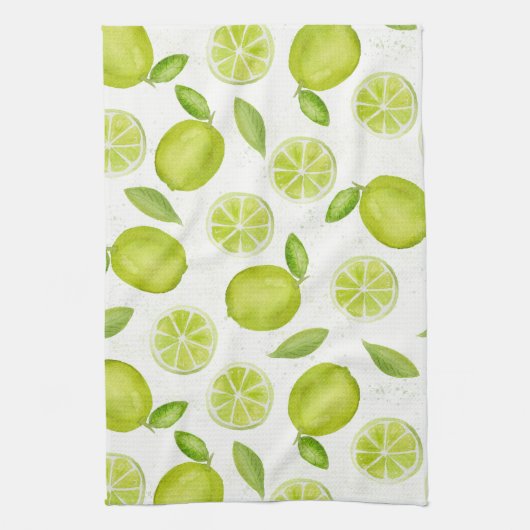 Cuisine Serviette Aquarelle Lime Motif (Vertical)