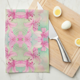 Cuisine Serviette Aquarelle Lys
