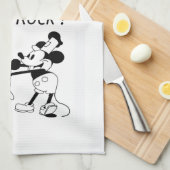 Cuisine serviette blanche Steamboat design Willie (Quart Plié)