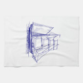 Cuisine serviette chic bateau nautique bleu (Horizontal)