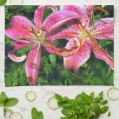 Cuisine Serviette Lys rose (Plié)