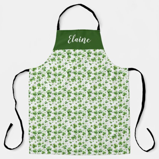 Cuisine Shamrock verte tablier cadeau personnalisé (Recto)