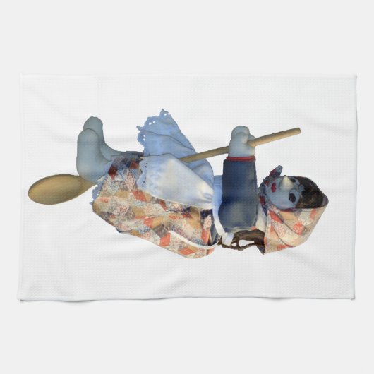 Cuisine, sorcière, cuillère, serviettes de cuisine (Horizontal)