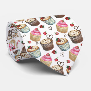 Cuisine sucrée motif de cupcake cravate