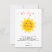 Cuisine Sunshine Baby shower plat Carte de remerci (Devant)