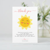 Cuisine Sunshine Baby shower plat Carte de remerci (Debout devant)