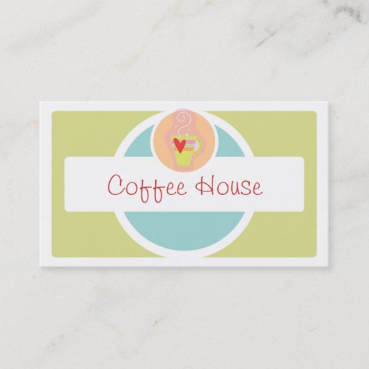Cuisine tasse de café pastel cartes de visite (Devant)