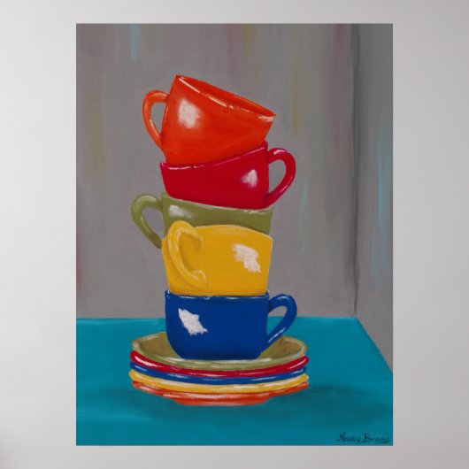 Cuisine tasses café design poster art mur (Devant)