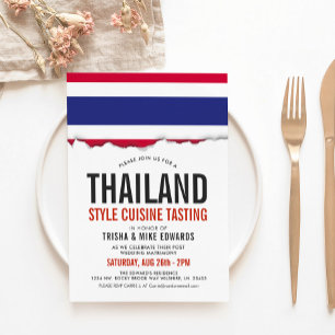 Cuisine thaïlandaise   Invitation blanc du drapeau