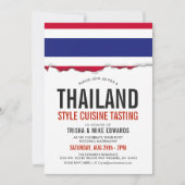 Cuisine thaïlandaise | Invitation blanc du drapeau (Devant)